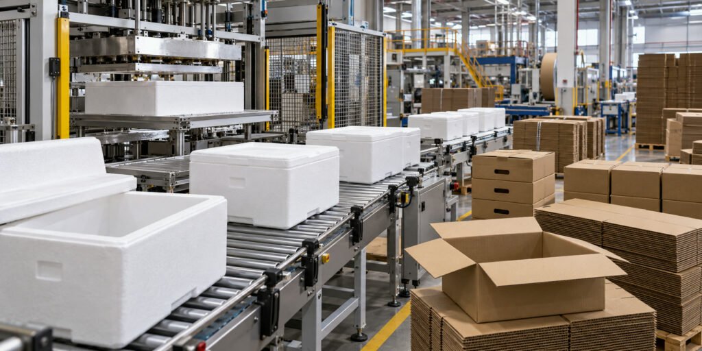 Imagem ilustrativa contextual: packaging factory.